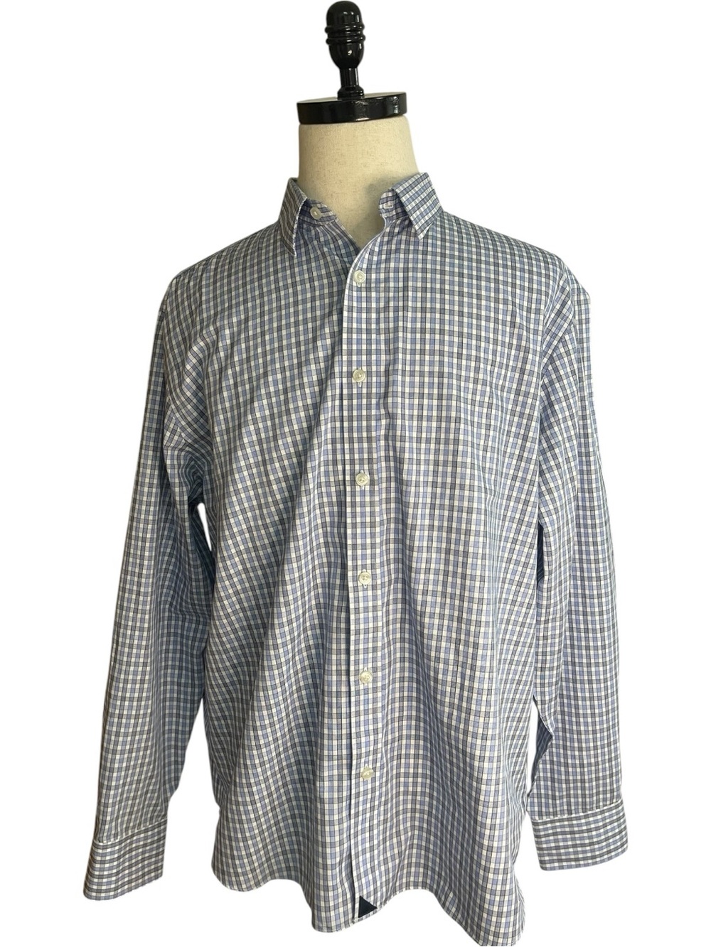 UNTUCKit Durif Wrinkle Free Relaxed Fit Button Down Shirt Navy White